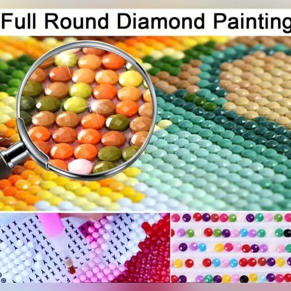 Diamond Painting Kit, Brown White Puppy, measures 20 x 20 cm - Picture 6 of 6